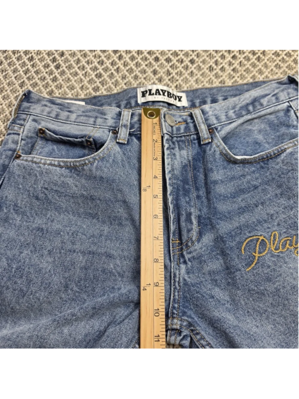 Playboy x PacSun Embroidered Slim Jeans Men’s 32x32 Blue Denim Bunny Logo Y2K